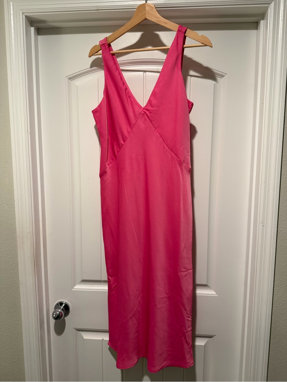 Target Hot Pink V-Neck Sleeveless Midi Dress